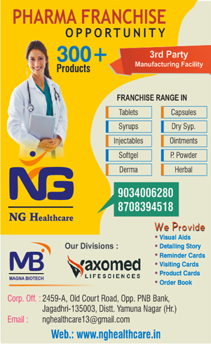 Top pharma manufacturer of Haryana NG Healthcare