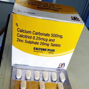 caltune plus - calcium carbonate, calcitriol, zinc sulphate capsule 