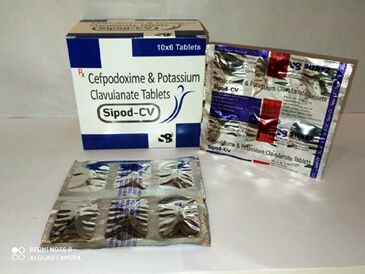 	sipod cv -  cefpodoxime, potassium clavulanic tablets	