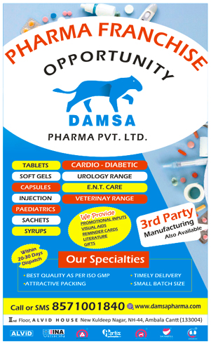 pharma company in Ambala Cantt Haryana DAMSA Pharma