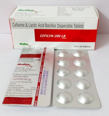 	Cefixime & lactic acid bacillus DT tablets of Madlyn Biotech 	
