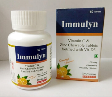 	Immulyn - Vitamin C & Zinc Chewable Tablet fortified with Vitamin D3	