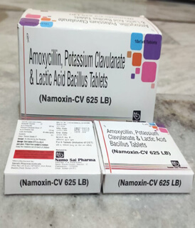 	amoxycillin, potassium clavulanate, lactic acid tablets of namo sai	
