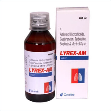 	Lyrex-AM - Ambroxol Hydrochloride, Guaphenseion, Terbutaline, Sulphate Menthol Syrup	