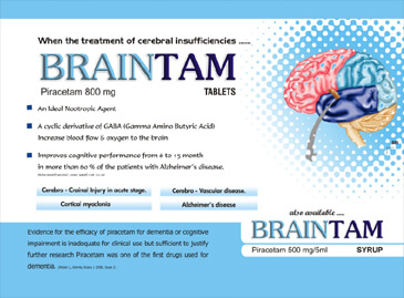  Braintam Tablets - Piracetam 800mg Tablets for psychocare