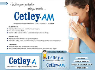  Cetley AM - Levocetrizine & Montelukast Tablets for allergy